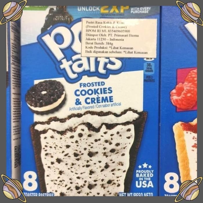 

[CLS] KELLOGS POP TARTS FROSTED COOKIES N CREAM 384 GR/PASTRI/SNACK