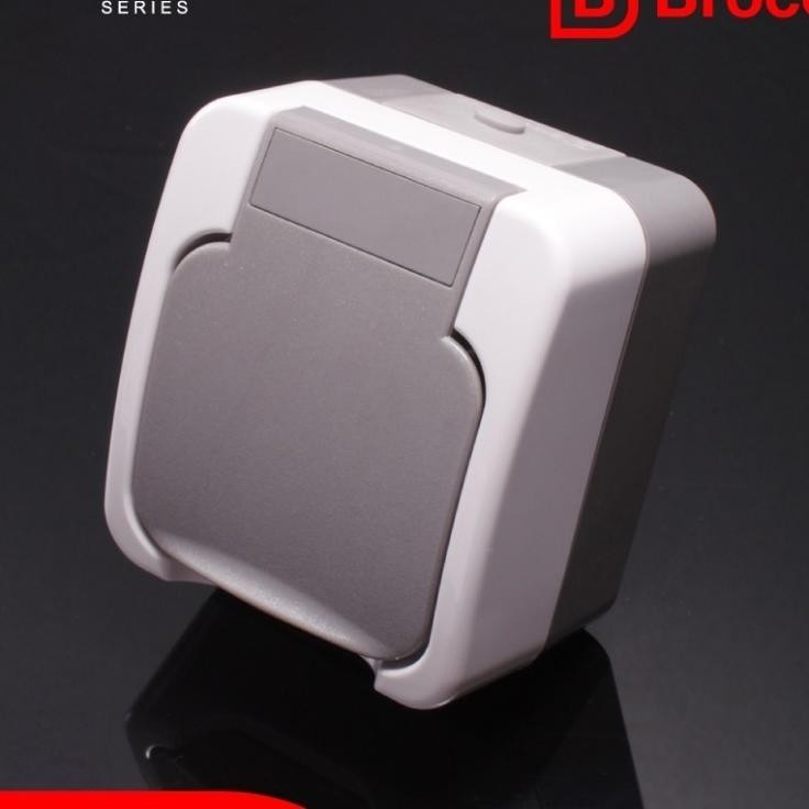 Stop Kontak Listrik/Colokan Listrik Outdoor Dengan Tutup Gaman Broco Atlantic (Per Pcs)
