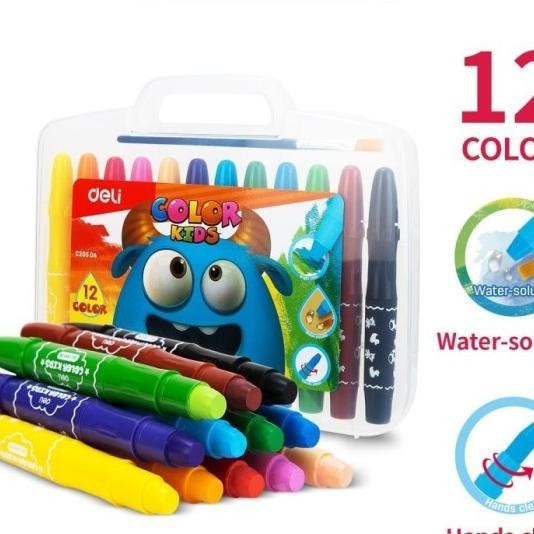 

Deli Krayon Gel 12 Warna / Box Dapat Dicampur Air Dengan Kuas