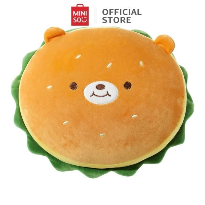 MINISO Boneka Bantal Burger Lucu Mainan Mewah Lembut Bantal Tidur