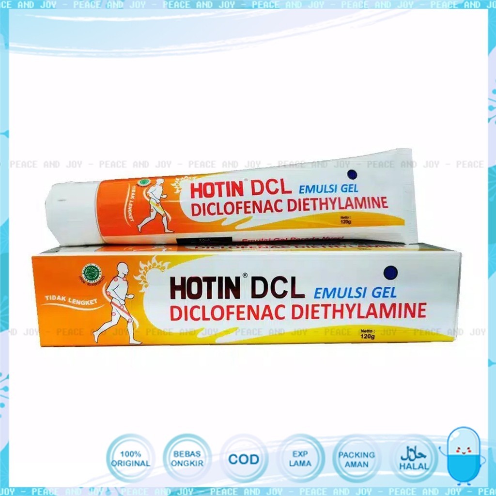 HOTIN DCL 120 GR EMULSI GEL HOTIN DICLOFENAC MENGOBATI PERADANGAN OTOT REMATIK DIJAMIN ORIGINAL
