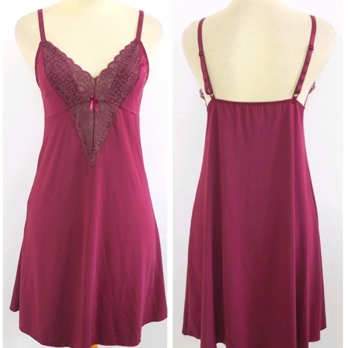 NEW LINGERI LILY WOLF BAJU TIDUR DRESS SEXY RED MERAH (VS LA SENZA YVES HM