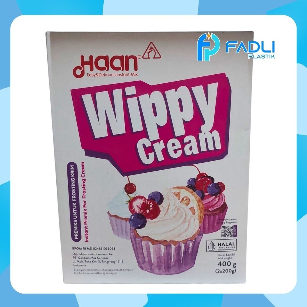 

Haan Wippy Cream 400 gram & 200 gram / Whip Cream Premix Bubuk