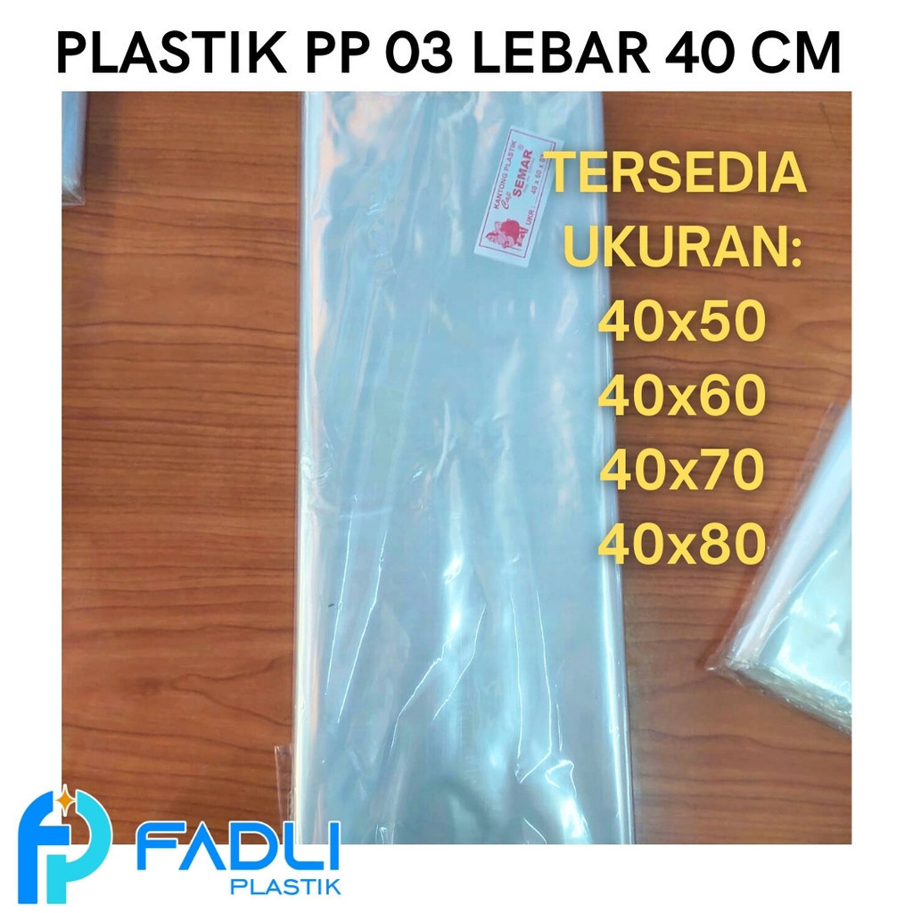 Kantong Plastik PP 03 Lebar 40 cm ukuran 40x50 40x60 40x70 40x80