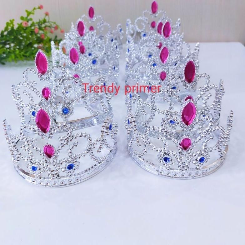 fx-45 Mahkota silver ISI 12 PCS crown king princes crown Termurah