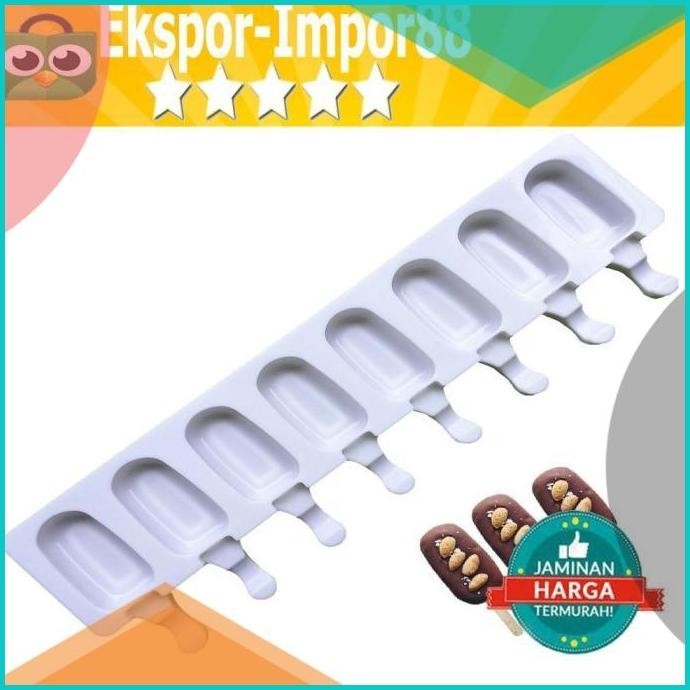 

Cetakan Es Krim 8 Lubang Bahan Silicone Elastis 20 Buah Stik Es Krim 8