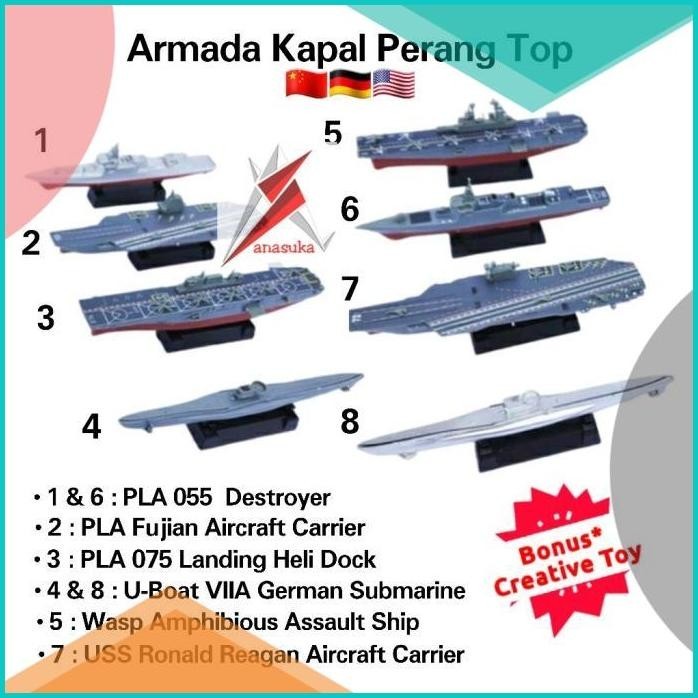 Miniatur Kapal Perang Selam Populer Fujian Nimitz Class Model Kit 8JVL