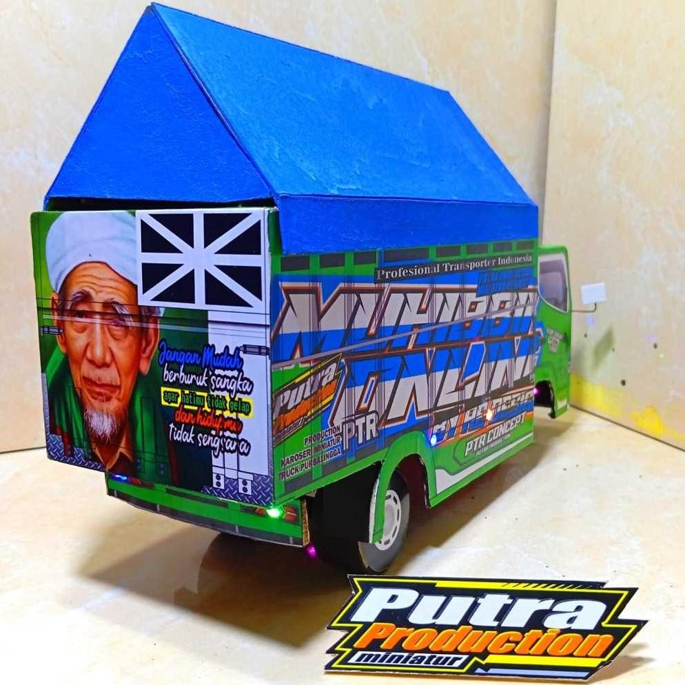 6.6 Miniatur Truk Oleng Truk Oleng Kayu Asli Truk Oleng Full Variasi Lampu Bonus Terpal Dan Setiker 