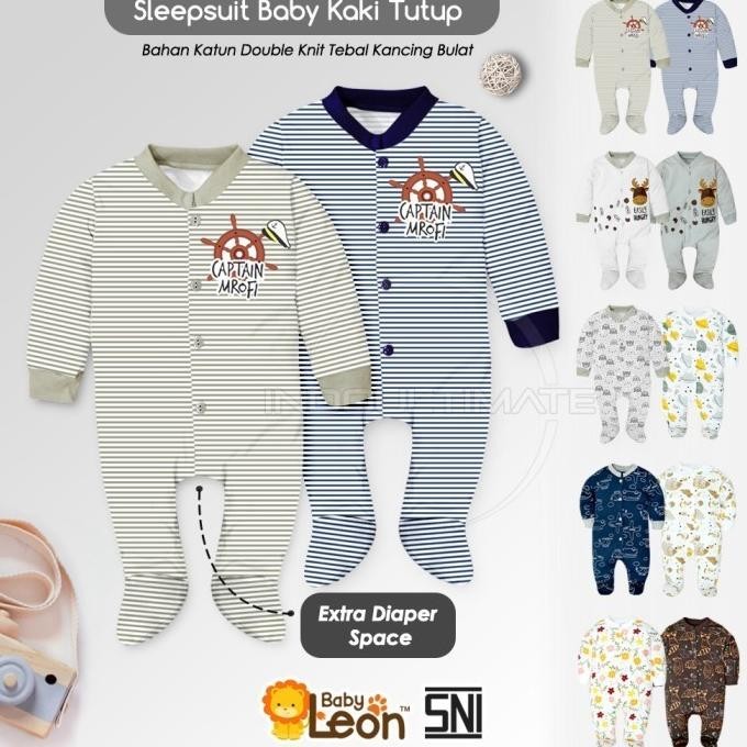 Jumpsuit Bayi Kaki Tutup Baby Leon Bayi Lengan Panjang Bc S002