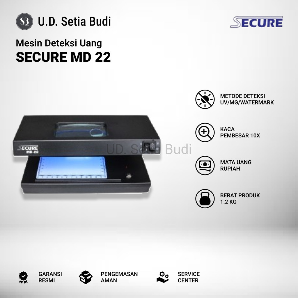 Pendeteksi Uang Palsu Secure MD-22 Money Detector Secure MD-22