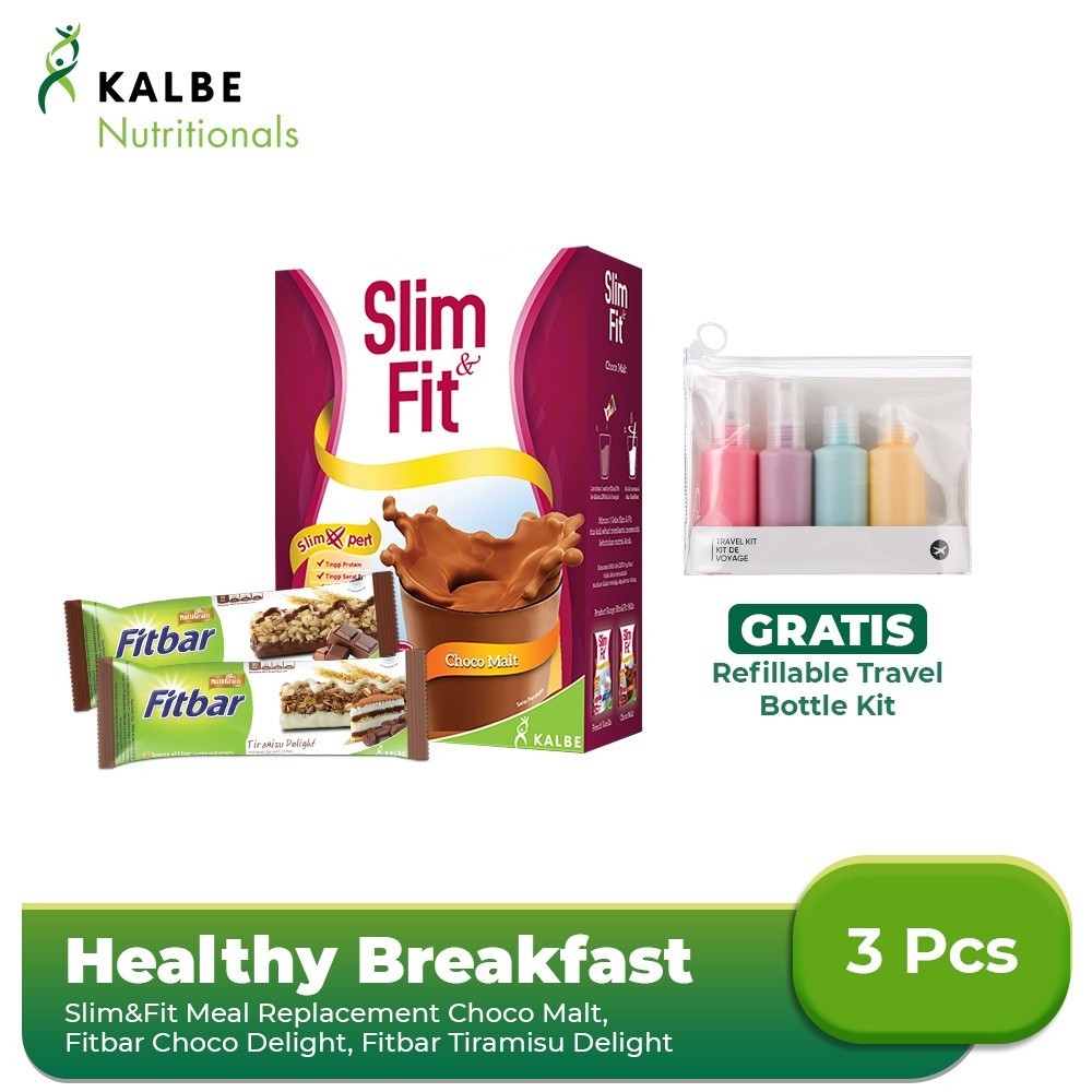 Slim&Fit Milk Meal Replacement Choco Malt 6x52g + Fitbar Choco Delight + Fitbar Tiramisu Delight Mul