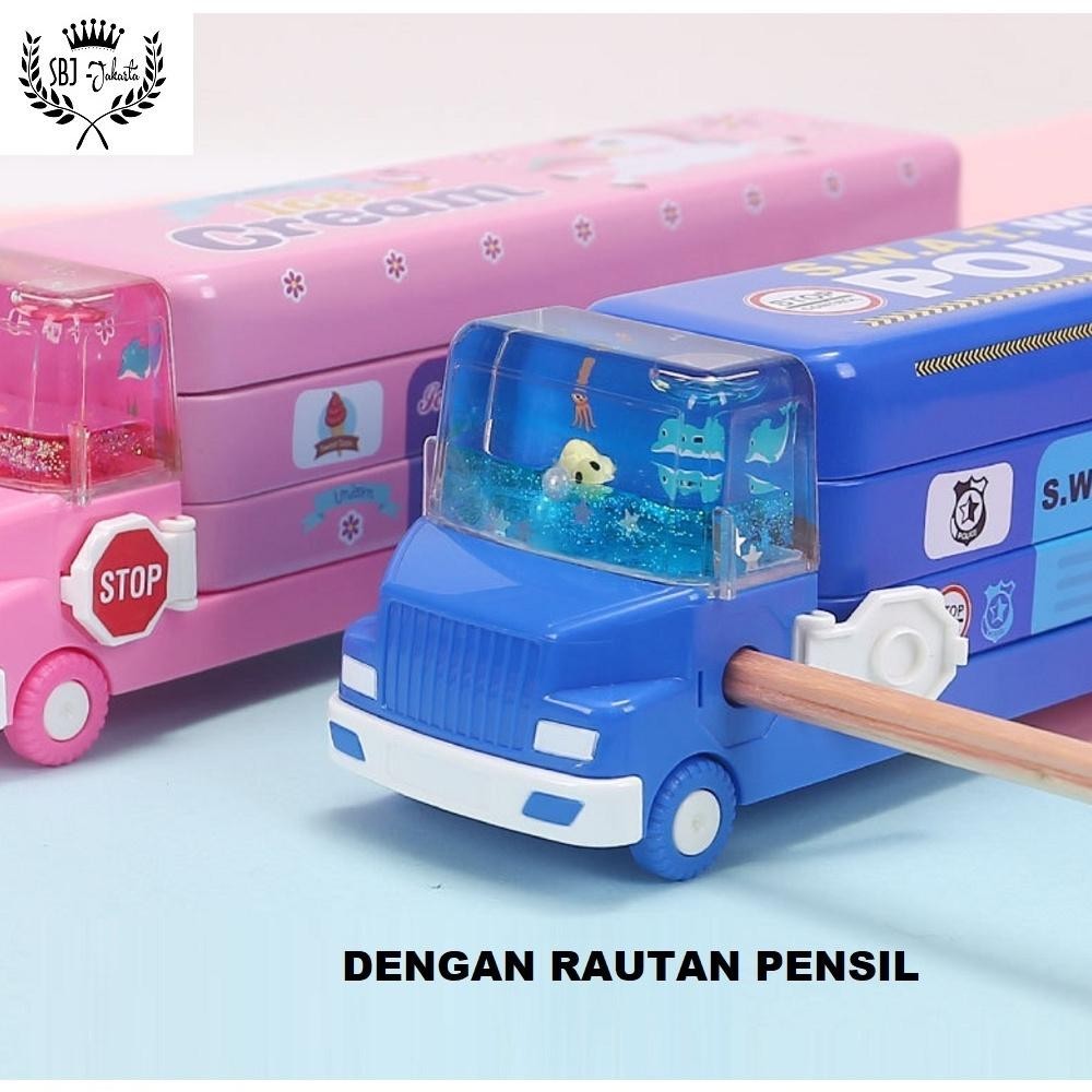 

Original Tempat Pensil Kotak Pensil Bus Double Decker Metal Series Unik Lucu Bas-12