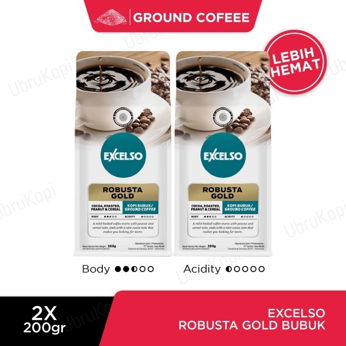 

Excelso Kopi Bubuk Robusta Gold 200G Twin Pack