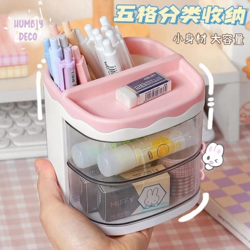 

SALE Humbly Deco - Korean Aesthetic Melted Stationary Pen Pencil Holder with Rotating Storage Rack | Tempat Penyimpanan Alat Tulis Pen Pensil Rak Ala Korea Style ht-12