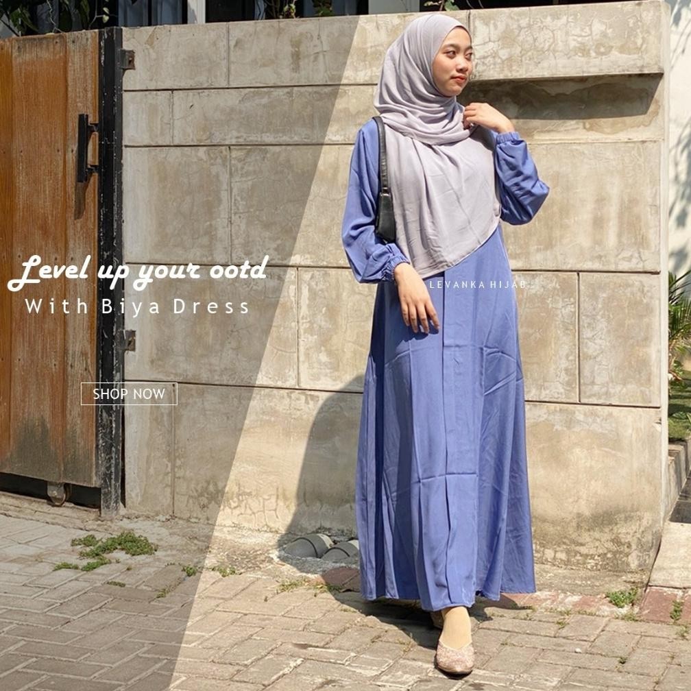 Gamis Wanita Remaja Kekinian Biya Bahan Shakila Atau Polos Biya Dress Uran Allsize Sampai Jumbo