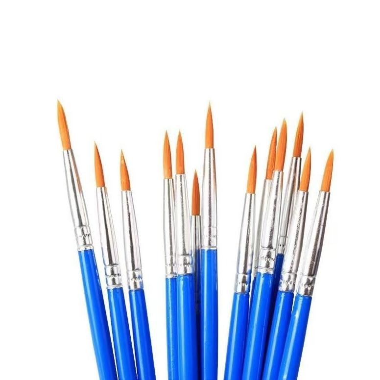 

Hot Migunani 50 Pcs Kuas Lukis Flat Kuas Nylon Datar Paint By Number Kuas Round Hig Quality