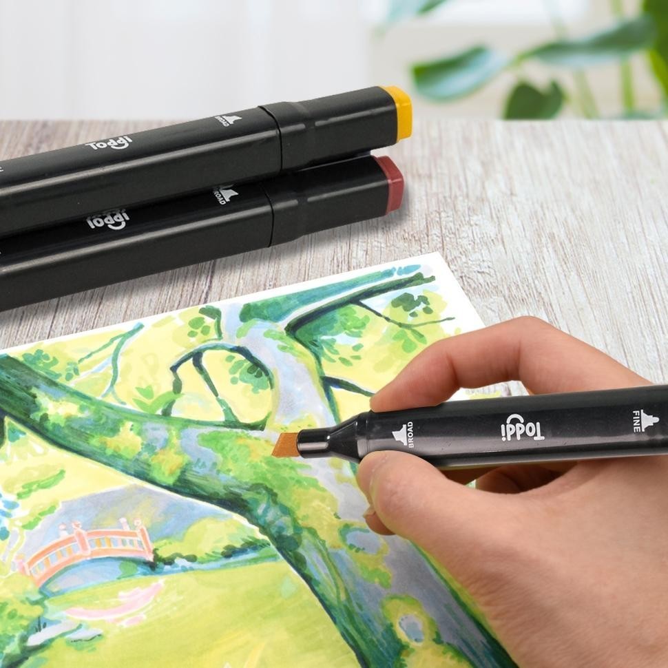 

Hot Spidol Dual Side Fine Art Brush Art Marker Set 48 Warna - Cy-006 8.8