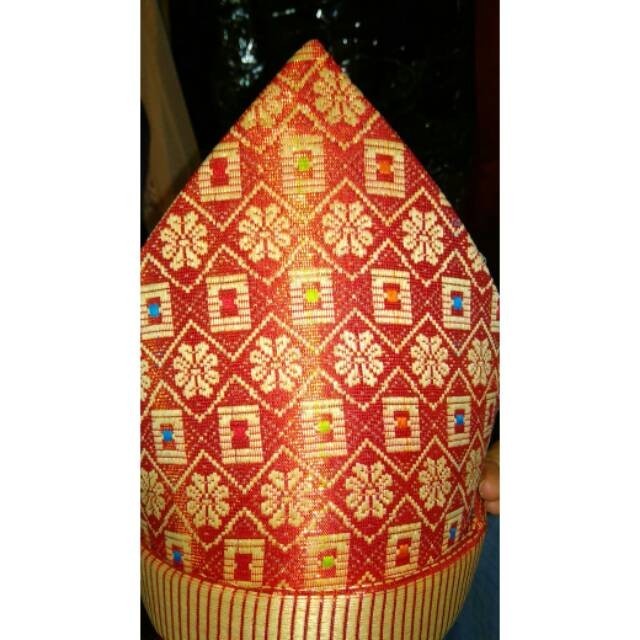 TOPI SONGKET ADAT PALEMBANG/SUMATERA/MELAYU - TOPI TANJAK (ANAK-ANAK) PREMIUM ASLI PALEMBANG