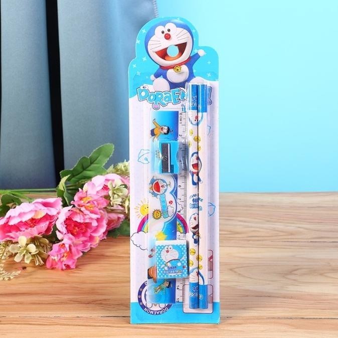 

VEX-2126 Set Alat Tulis Sekolah 5 in 1 Karakter Lucu Stationary Paket Pensil Termurah