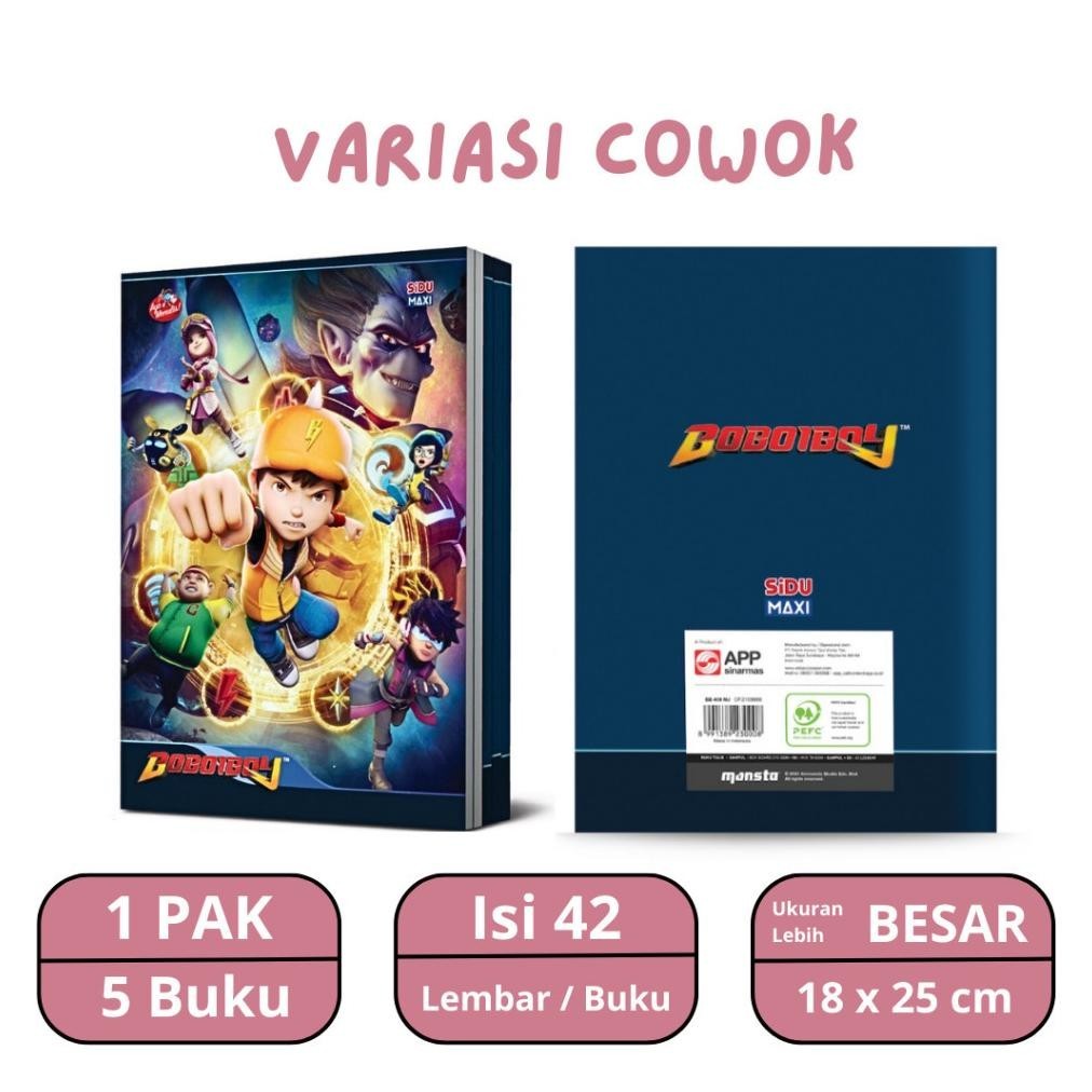 

tre-57 Buku Tulis Sinar Dunia Sidu Maxi Boxy Isi 42 Lembar Per Pack Isi 5 Pcs Hemat