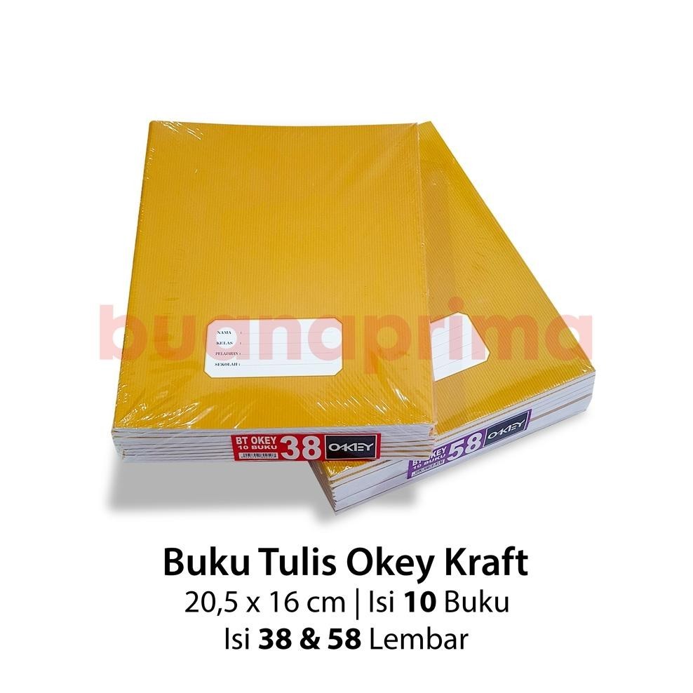 

gh-56 Buku Tulis Pendek Kraft OKEY 38 Lembar isi 10 Buku Sampul Coklat Notebook Sekolah Kwarto Original