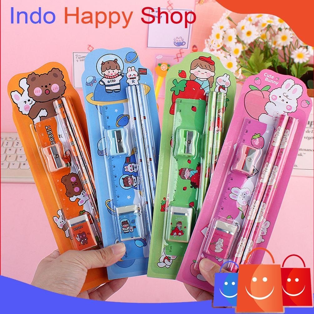 

GV23 Set Alat Tulis Sekolah Paket Alat Tulis 5 in 1 Mini Stationary Murah