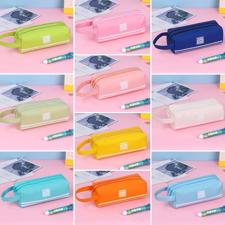 

TU26 Paus Biru - Kotak Pensil Dan Stationery Dual Zipper / Dompet Pensil 2 Pouch / Kotak Pensil 2 Sisi Premium