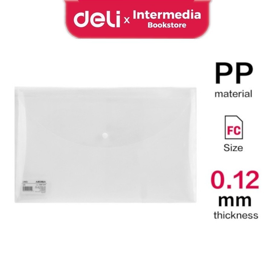 

Deli File Bag EF11312 / Map Transparan Bahan PP Ukuran Folio Kualitas Tinggi