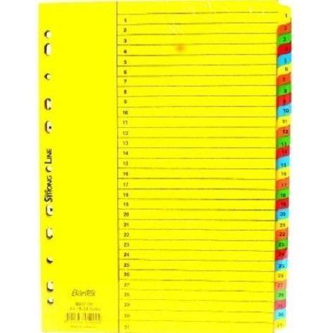 

Bantex Divider Warna A4 31 Pages 6052 | Pembatas Binder A4 - 31 Lbr