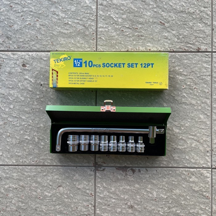 Kunci Sock Set Tekiro 10 pcs 8-24MM Box besi / Kunci Sok Set TEKIRO