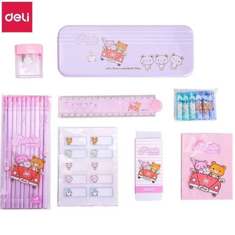 

COD Deli Set Alat Tulis Sekolah / School Stationary Set Pink Biru Paket Hemat Super Lengkap 68891 hjg-7