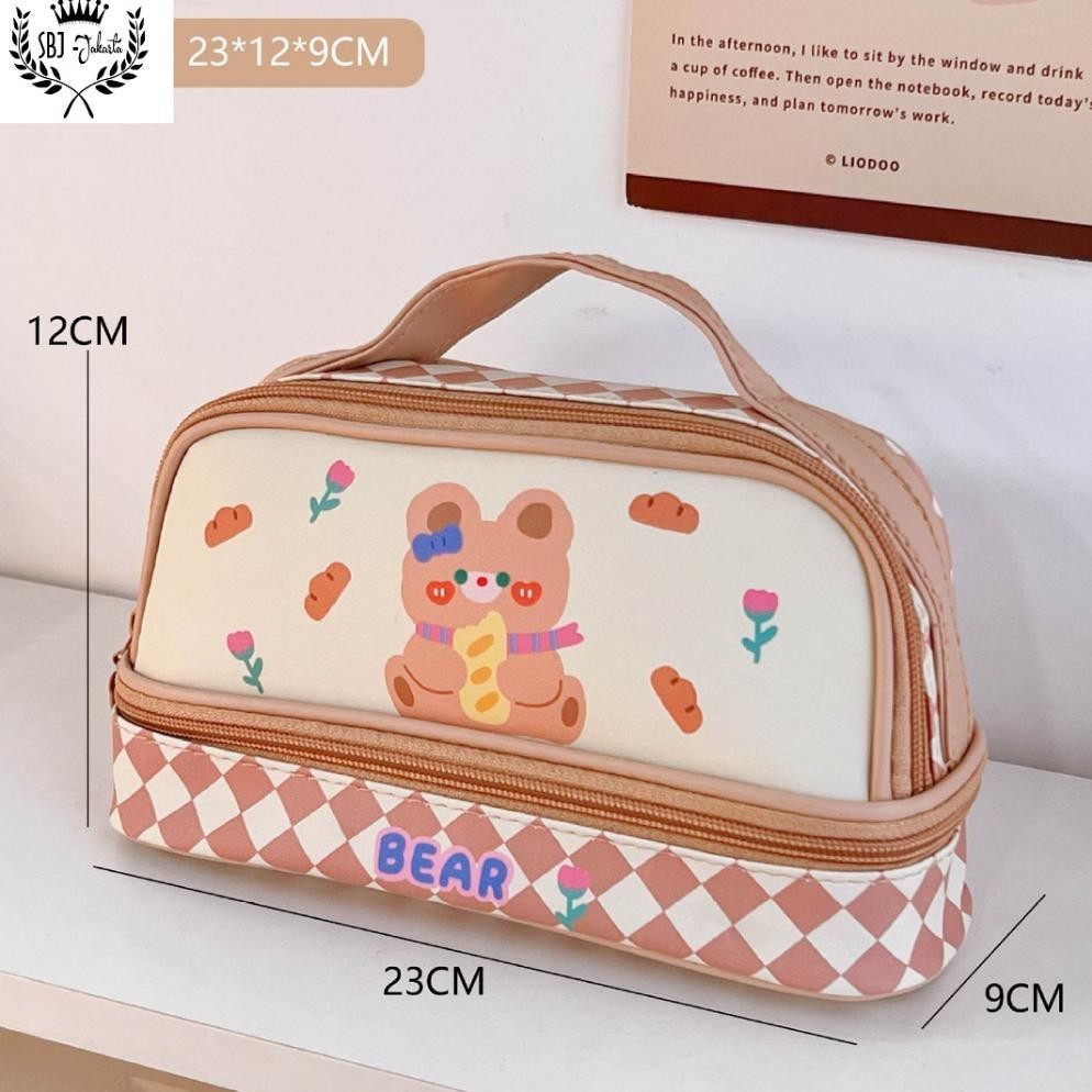 

SALE Tempat pensil anak perempuan cewek Pencil case kapasitas besar waterproof Puppy Tulips er-90