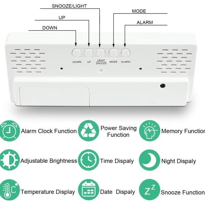 

Jam Meja Digital Led Weker Table Tidur Digital Alarm Clock GH-071 GAM