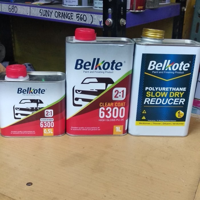 1 Set Clear Coat Pu2K Belkote 6300 Dan Tiner Pu Slow Dry