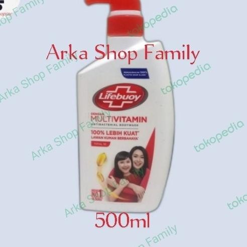 Lifebuoy Sabun Mandi Cair Total 10 Pump / Botol 500 Ml