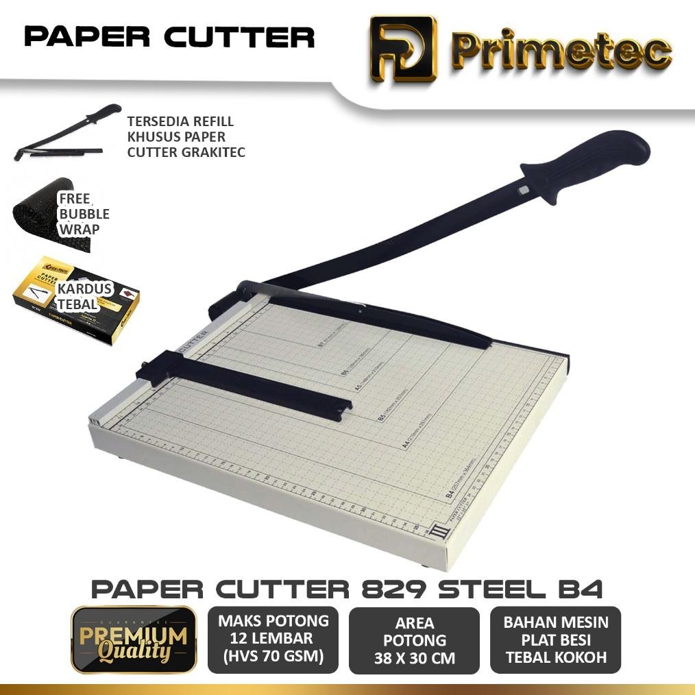 

Er-23 Paper Cutter B4 Lebih Besar Dari F4 ( Alat Potong Kertas ) Pemotong Kertas Alat Potong /Mesin Pemotong Kertas Hvs, Sticker, Dos, Pvc Id Card, Yellow Board, Art Paper, Vinyl, Bontax, Camel, Kertas Hemat