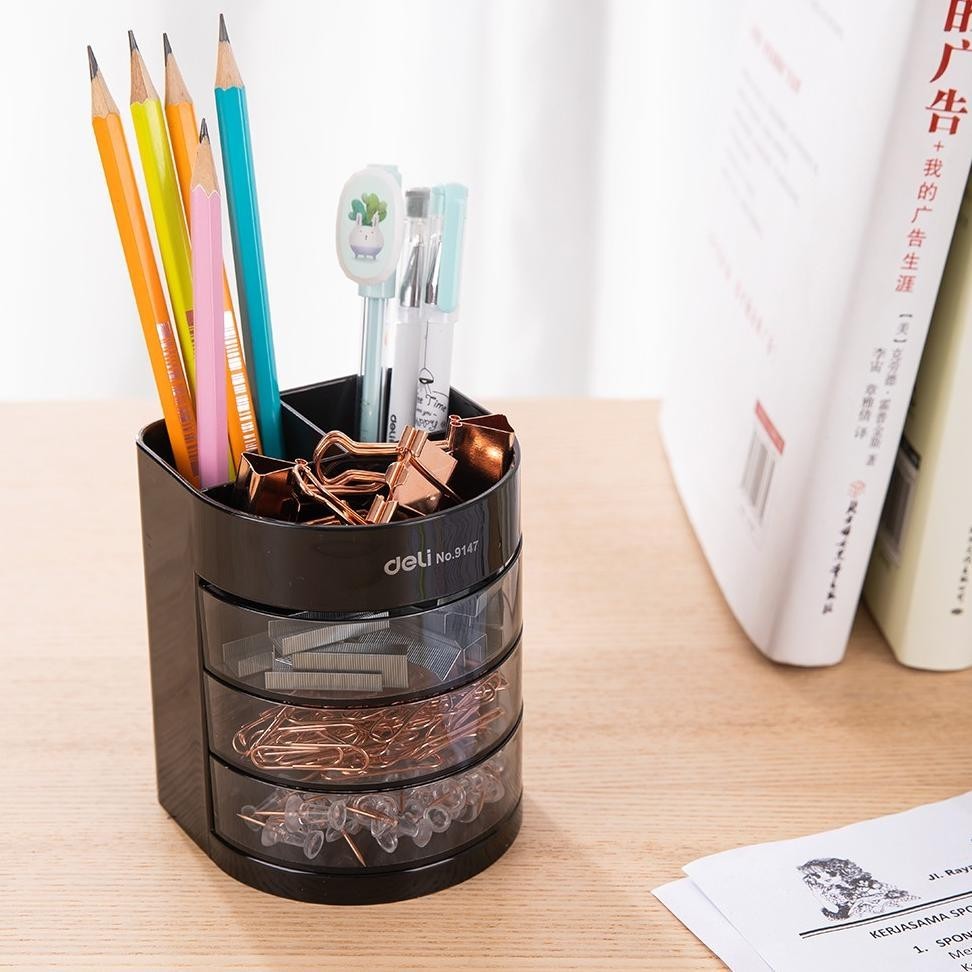 

VIRAL Deli E9147 Desk Organizer Tempat Alat Tulis PS Desk Organizer 6 Comp. eH-23