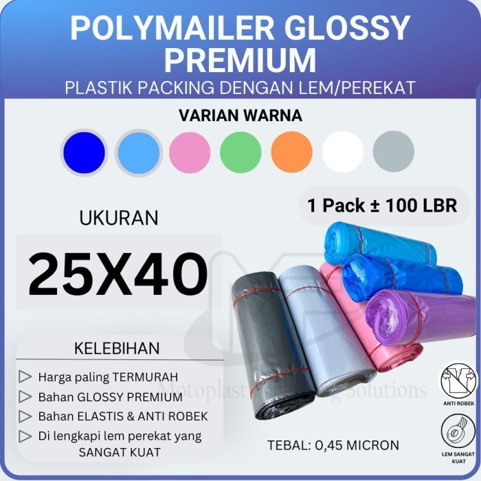 

PROMO Termurah plastik packing polymailer HD uk 25x40 isi 100 lbr