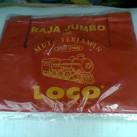 

HRG DISKON Kantong Plastik LOCO MERAH JUMBO 50 Tebal/Plastik Kresek JUMBO 50