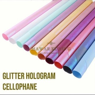 

TERMURAH [5 Lembar] AIWF - Korean Flower Wrap Glitter Hologram / Kertas Glitter