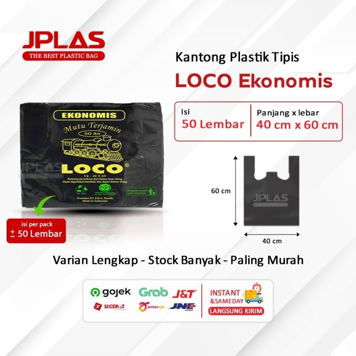 

HRG DISKON KANTONG PLASTIK LOCO EKONOMIS HITAM 40 ANTI JEBOL