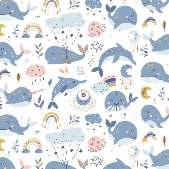 

TERMURAH BUY 3 GET 4 Kertas Kado Baby / New Born Harvest Baby Land - Whale