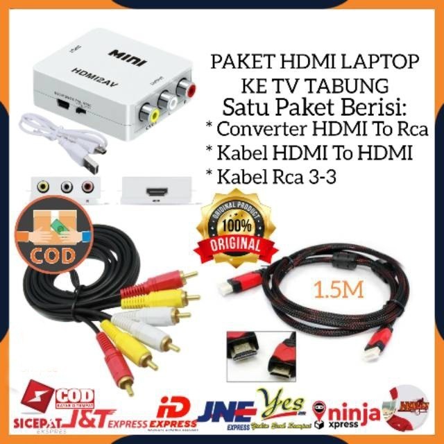 Terbaru Paket Hdmi To Av Rca Converter Hdmi2Av Kabel Hdmi To Hdmi Promo Terlaris