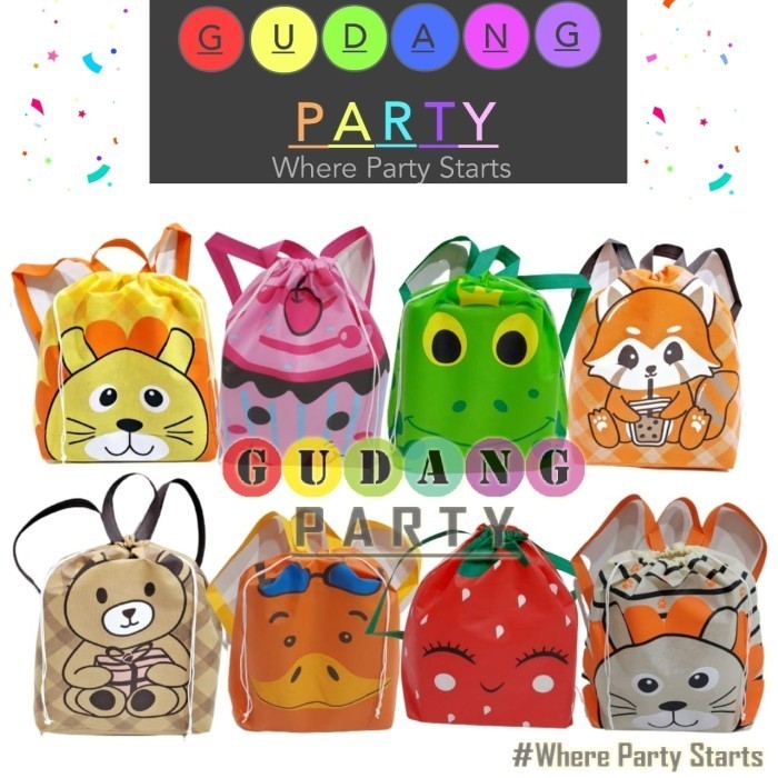 

TERMURAH spunbond Ransel/Goody Bag Ultah/Tas Ultah/Tas Souvenir/Tas Bingkisan