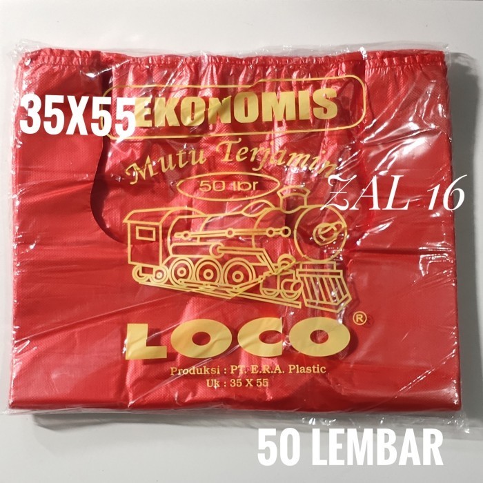 

HOT SALE Kantong Plastik Loco Ekonomis Merah uk 35x55 isi 50 lembar