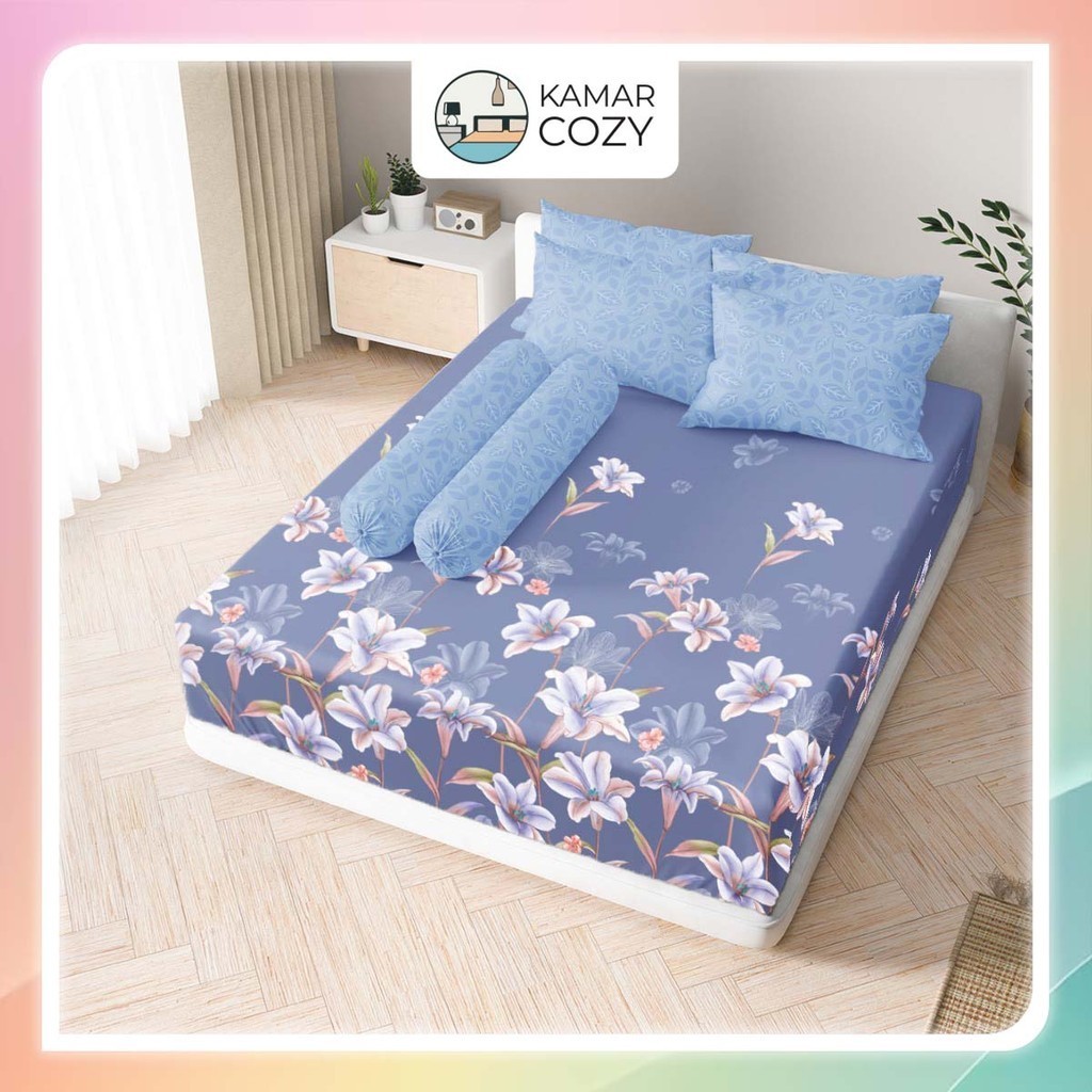 Sprei Kintakun Set Fitted 160x200 / 180x200 B4 Melanita Queen / King Bantal 4 guling 2 Dluxe Aesthet