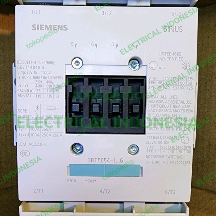 Contactor Siemens 3Rt5054 Ori