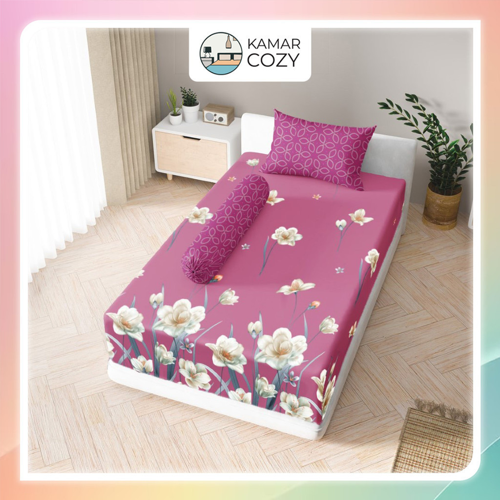 Sprei Kintakun Set Fitted Single 90x200 / 100x200 / 120x200 Ervina Dluxe Aesthetic Tinggi 25 cm Este