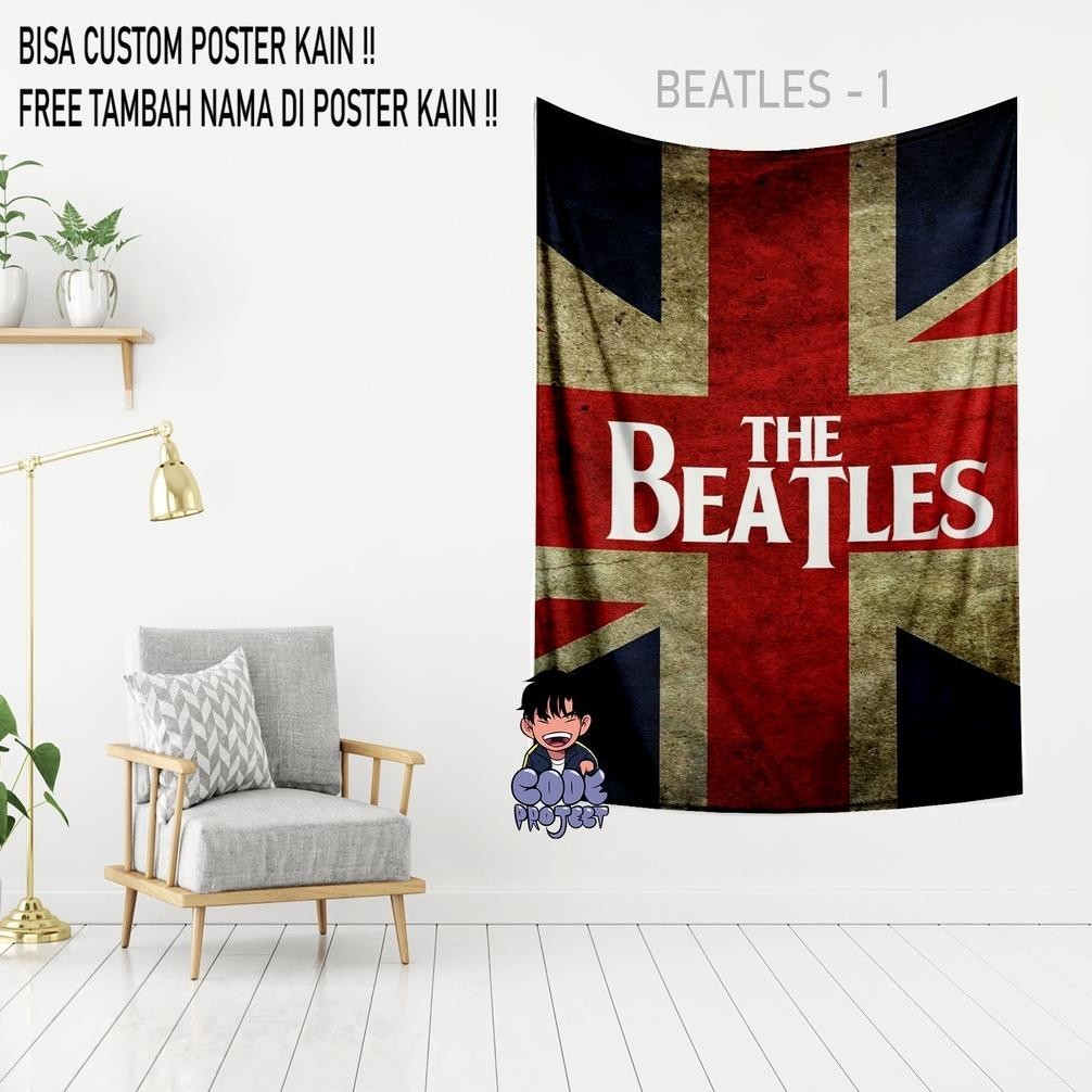 PROMO - POSTER KAIN THE BEATLES - HIASAN DINDING THE BEATLES - CUSTOM POSTER KAIN - CUSTOM HIASAN DI