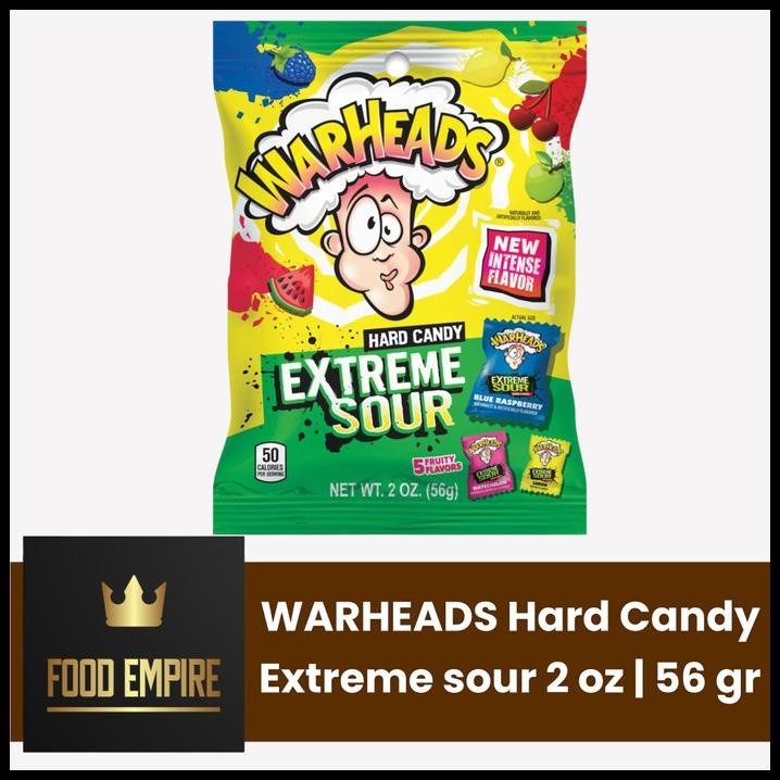 

Warheads Extreme Sour Hard Candy 2 Oz Permen Asem 56 Gram